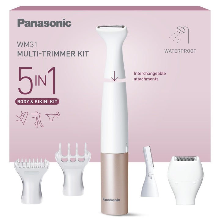 Panasonic ES-WM31 5-in-1 Multi-Trimmer Körper & Bikinizone, Haarentferner für Damen, Damenrasierer,
