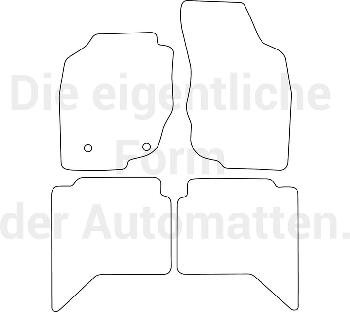 moto-MOLTICO Fussmatten Auto Velours Autoteppiche Schwarz Automatten Set 4-teilig passend für Toyota