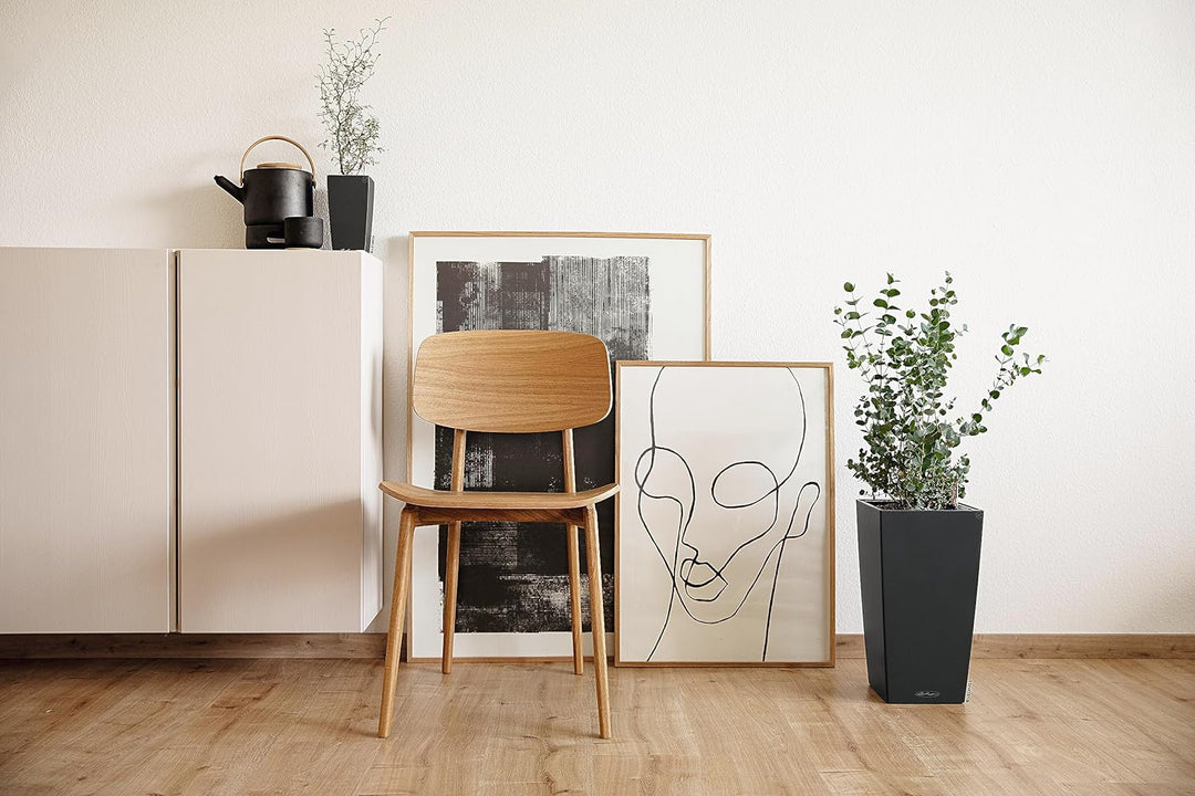 LECHUZA CUBICO Color 30 schiefergrau 13138 Schiefergrau 29.5x29.5x56.5 cm, Schiefergrau 29.5x29.5x56