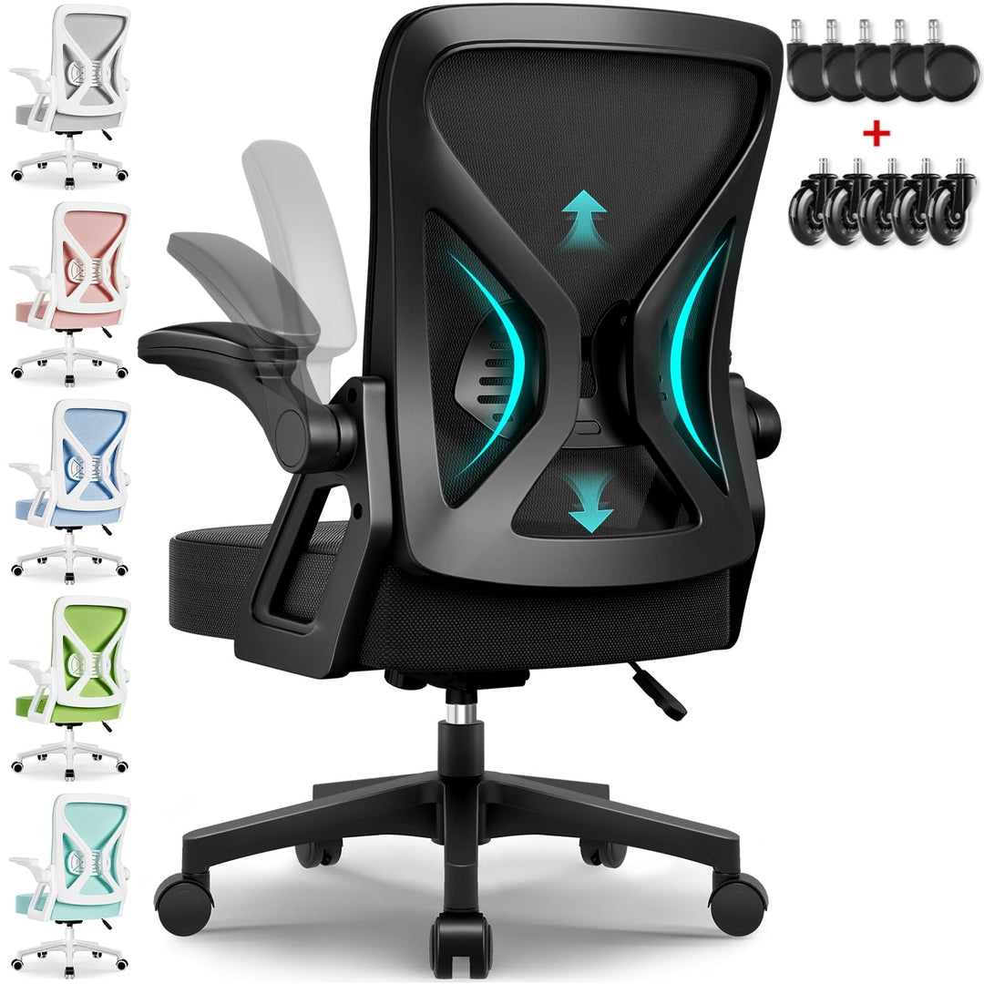 Airchros Bürostuhl, Schreibtischstuhl Bürostuhl ergonomisch mit hochklappbaren Armlehnen, Einstellba
