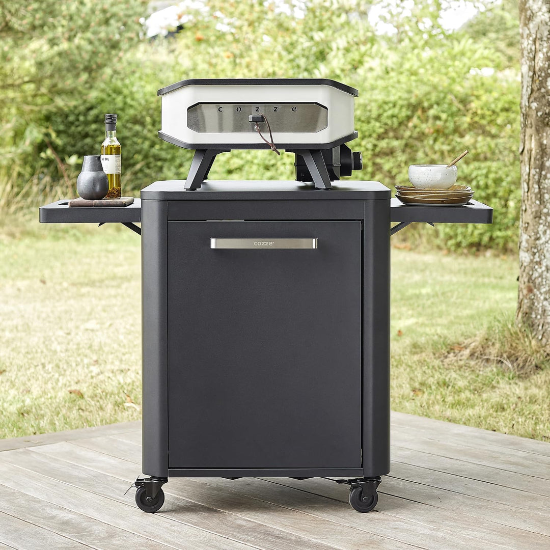 cozze Küchentische Outdoor-Tisch, Edelstahl, Schwarz, B64 x T60 X H83 cm 1-Tür B64 x T60 X H83 cm, 1