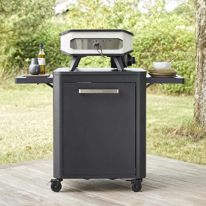cozze Küchentische Outdoor-Tisch, Edelstahl, Schwarz, B64 x T60 X H83 cm 1-Tür B64 x T60 X H83 cm, 1