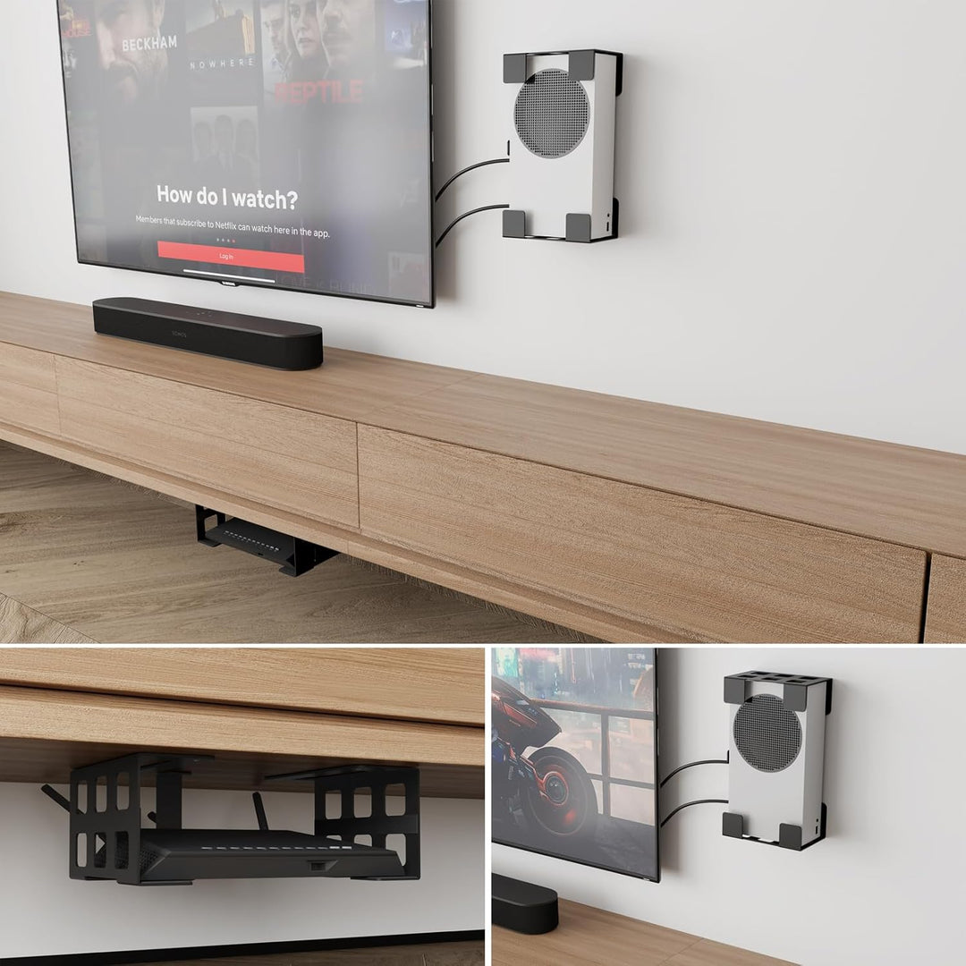 sciuU Universal Untertisch-/ Decken-/ Wandhalterung – für Geräte < 9cm Dicke /10kg – 2mm Edelstahlha