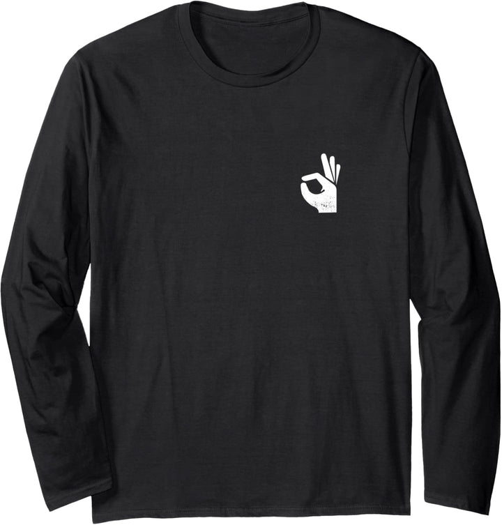 Handzeichen Reingeguckt Reingeschaut Meme Langarmshirt