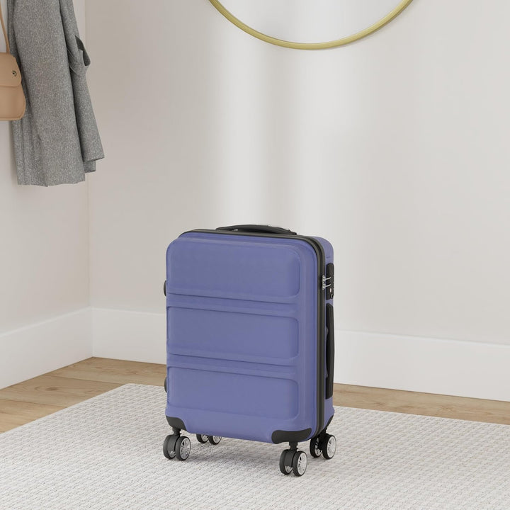 Kono ABS Kabinenkoffer, Hartschale, leicht, 55 cm, Handgepäck, mit Schloss TSA, 38 l Dunkelblau, Dun