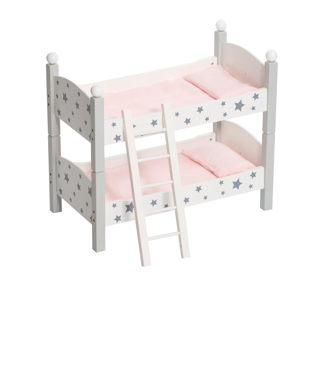 Bayer Chic 2000® Puppenbett Doppelstockbett – Stars Grau– Puppenhochbett mit Leiter & Bettwäsche – P