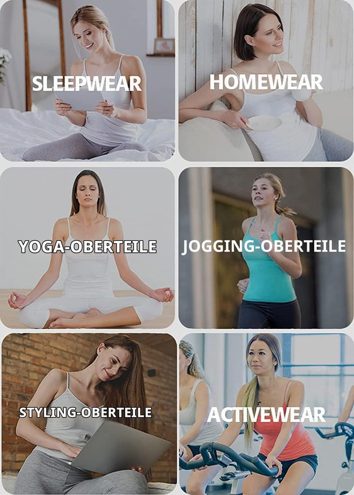 Attraco 2er Pack Damen Baumwolle Tank Top mit Regal BH Unterhemd Verstellbarer breiter Riemen Camiso