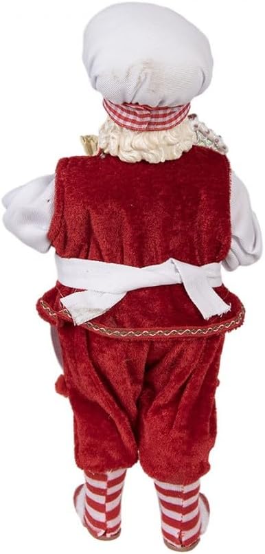 Clayre & Eef Figur Weihnachtsmann 28 cm Rot Textil auf Kunststoff Weihnachtsfigur