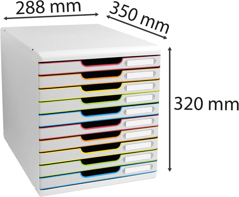 Exacompta - Artikelnummer: 302913D - MODULO A4-10 geschlossene Schubladen für DIN A4+ Dokumente - Au