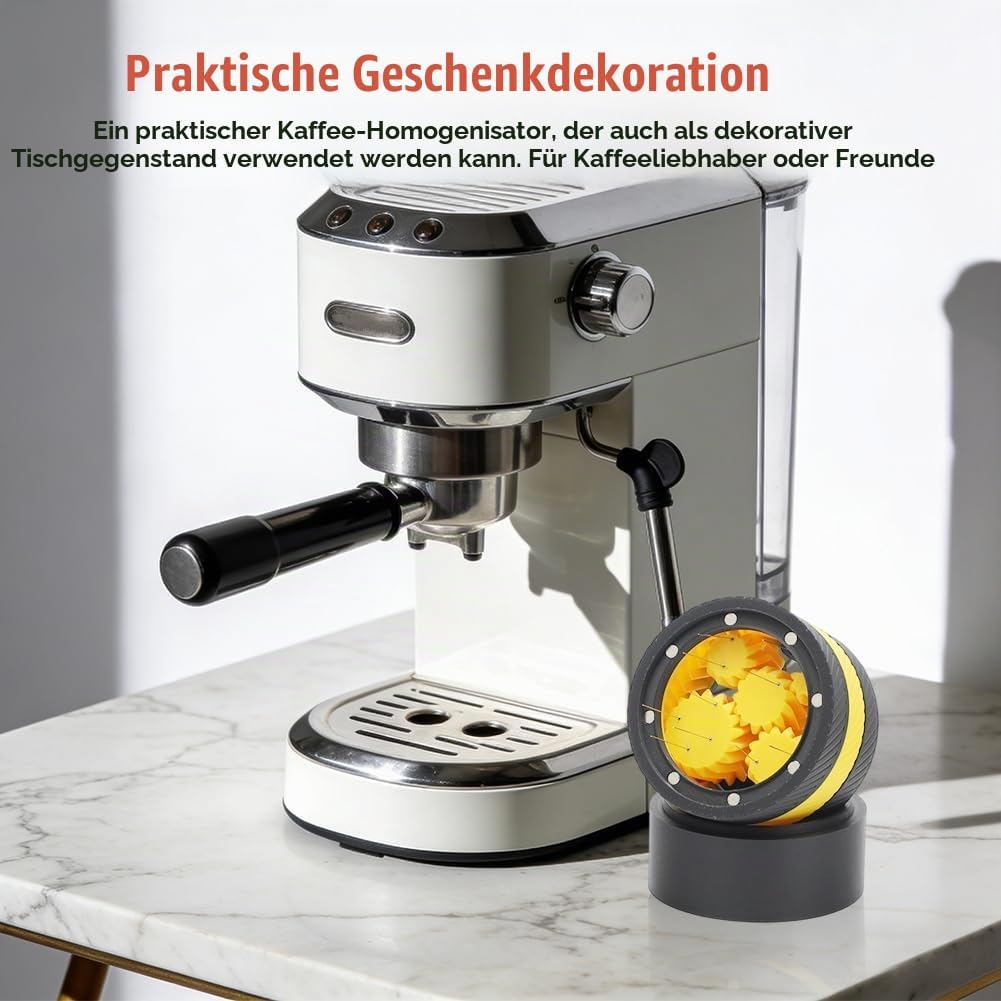 WDT Tool Espresso, Compatible with 58 mm Handle, Espresso Distributor with Planetary Spinning Gear D