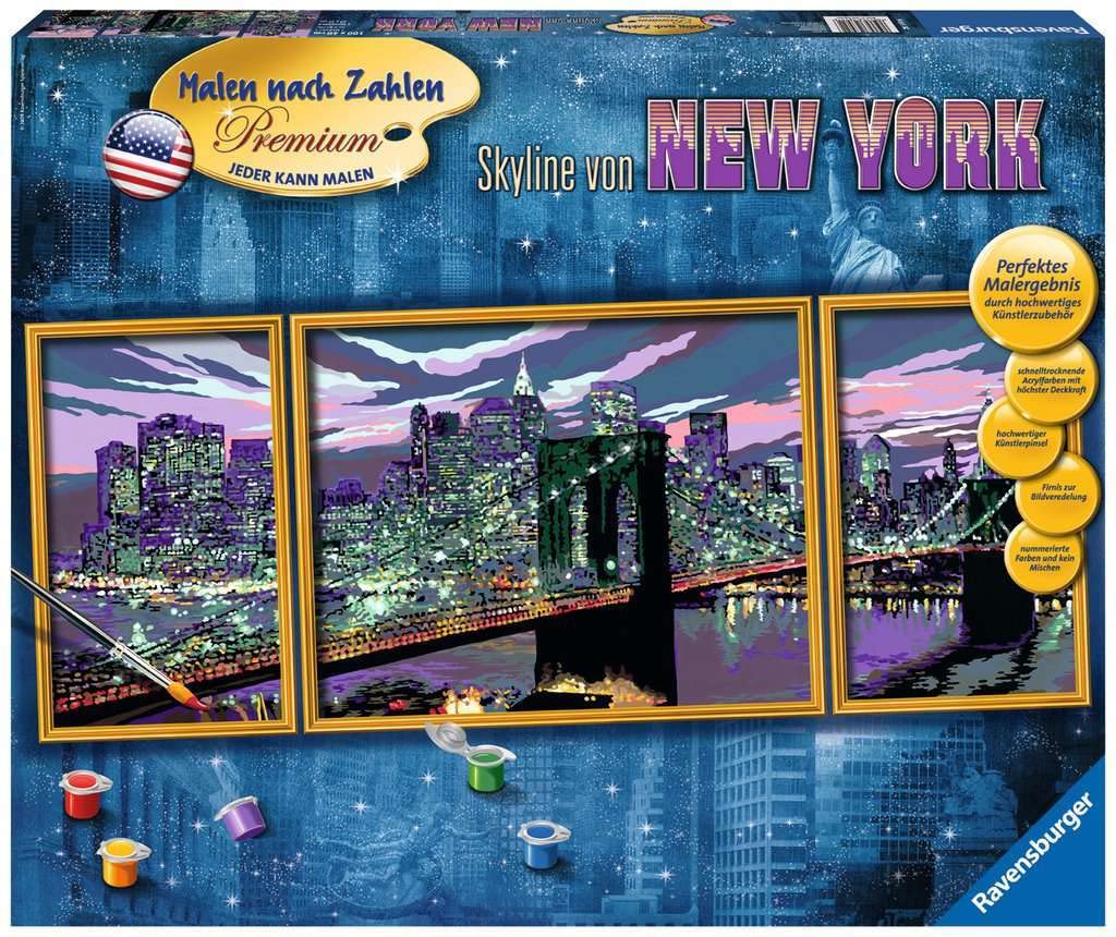 Ravensburger Malen nach Zahlen 28951 - Skyline von New York - Für Erwachsene und Kinder ab 14 Jahren