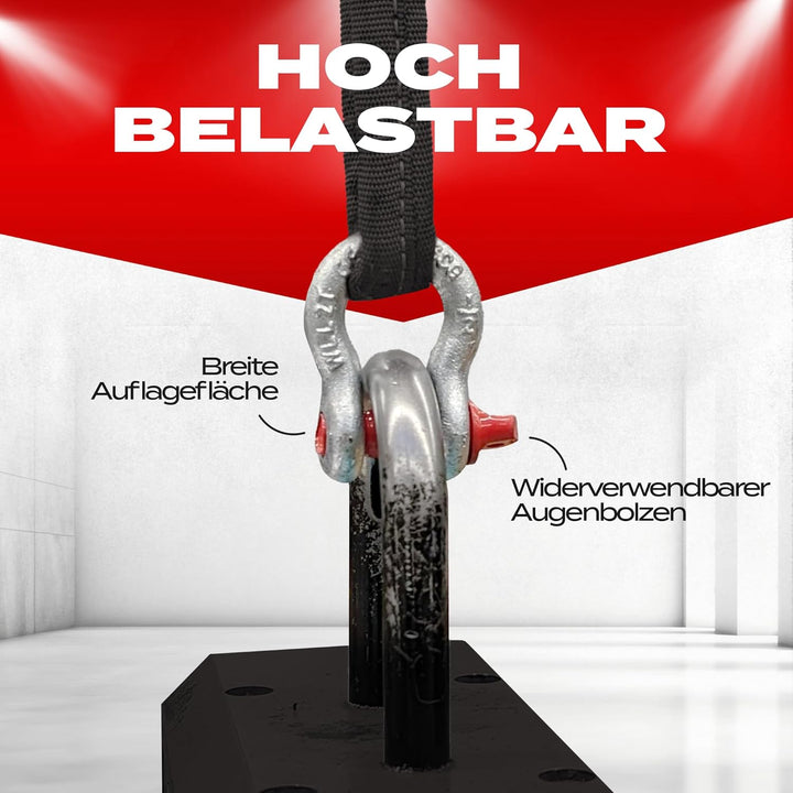 geschweifte Schäkel mit Augenbolzen | Traglast/WLL 0,33t-8,5t wählbar | Aus feuerverzinktem hochfest