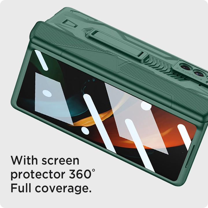 Miimall Schutzhülle Kompatibel mit Samsung Galaxy Z Fold 2 Hülle mit Ständer, Robust PC Handyhülle m