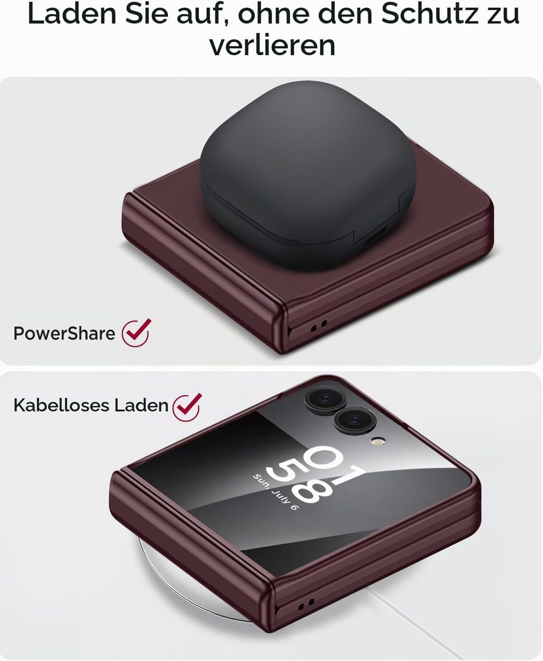Miimall Kompatibel mit Samsung Galaxy Z Flip 7 Hülle mit Scharnierschutz Magnetischer [Externer Bild