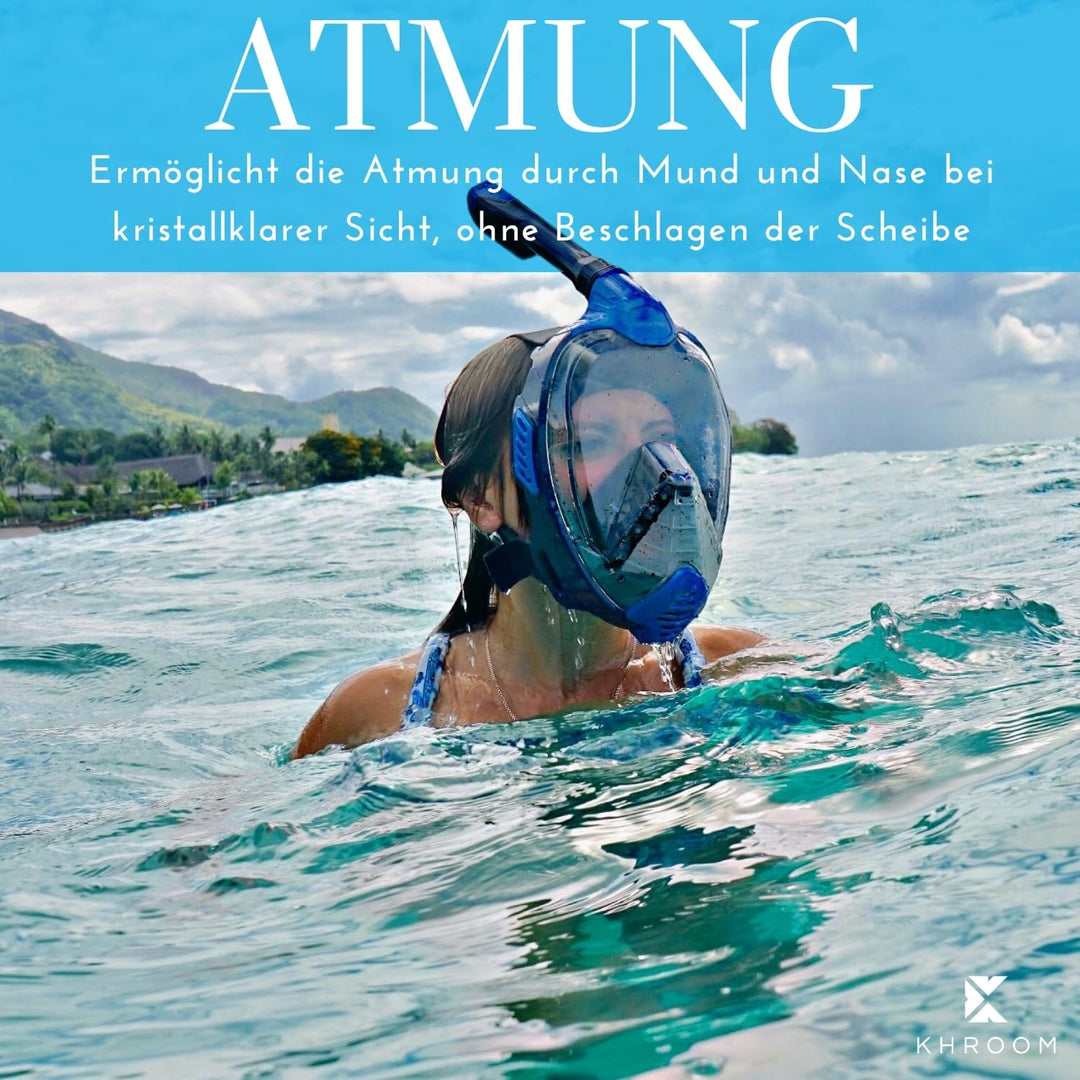 Khroom von DEKRA® geprüfte CO2 sichere Schnorchelmaske Vollmaske | bekannt aus YouTube | Seaview X -