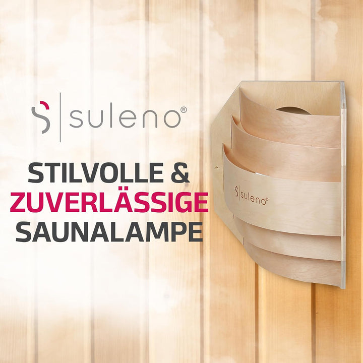 SULENO Saunalampe BELLA ECK Saunaleuchte mit Blendschirm und Fassung | hitzebeständige Saunalampe mi