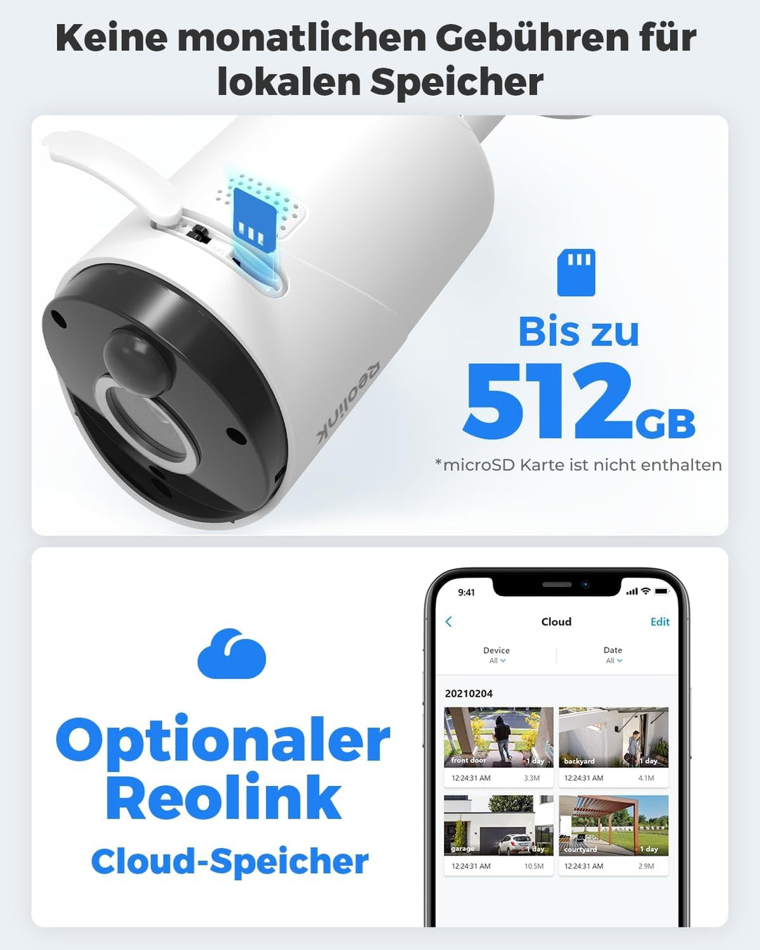 Reolink 5MP Überwachungskamera Aussen Akku, Kabellose Solar WLAN Kamera Outdoor mit PIR- & KI-Erkenn