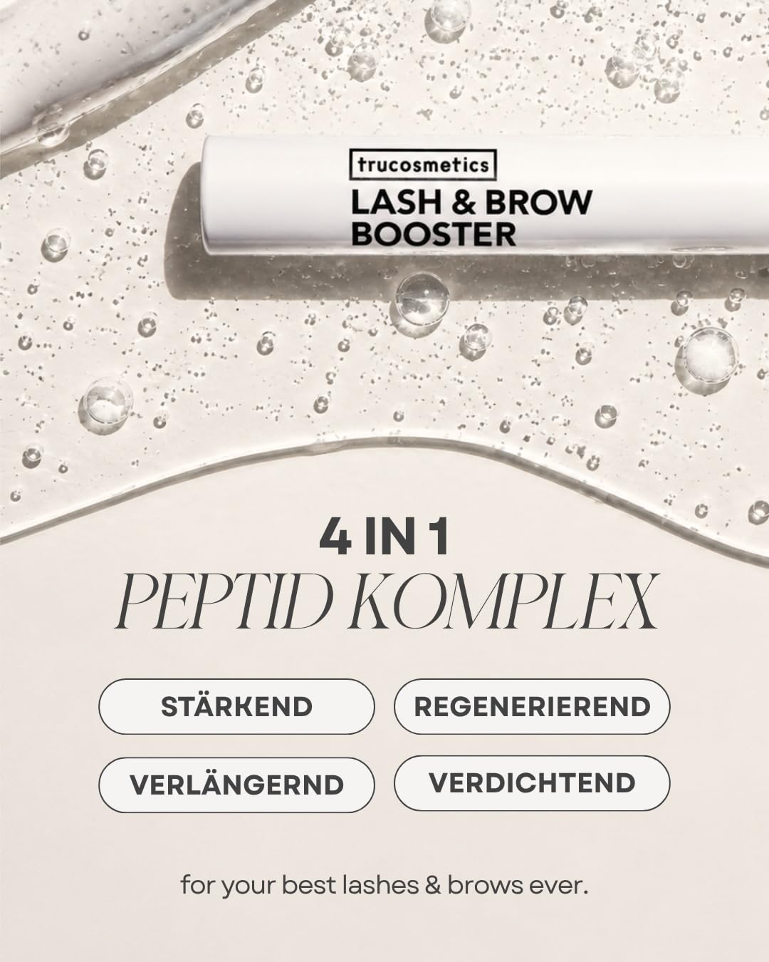 LASH &amp; BROW PEPTIDE SERUM – Hormonfreies Wimpern- &amp; Augenbrauenserum mit 4-Peptide-Komplex – längere