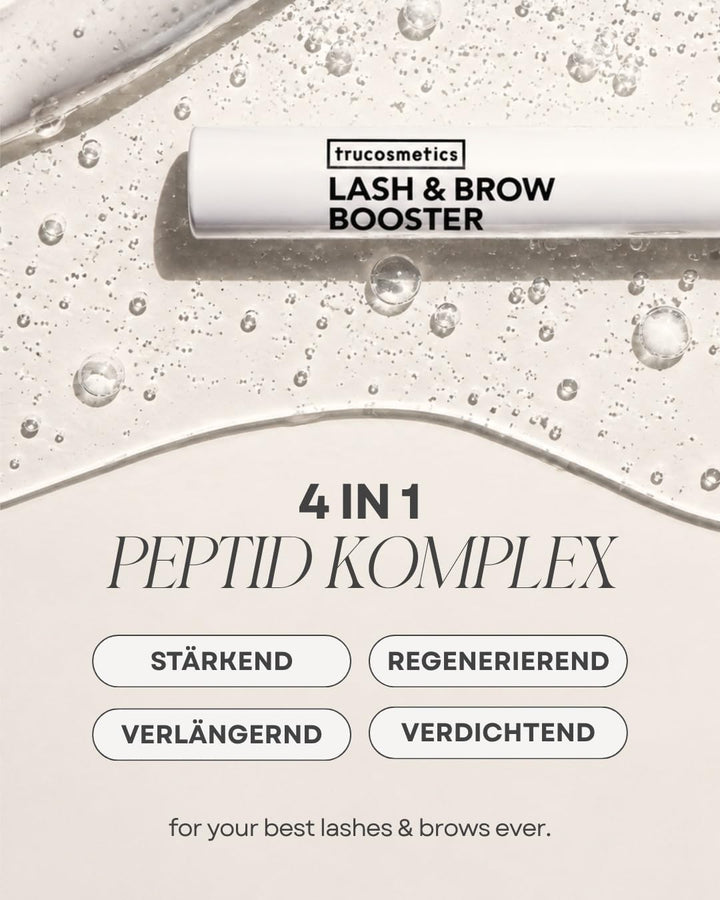LASH &amp; BROW PEPTIDE SERUM – Hormonfreies Wimpern- &amp; Augenbrauenserum mit 4-Peptide-Komplex – längere