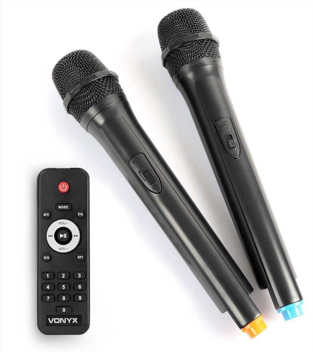 Vonyx AP1500PA - Mobile PA Anlage, Partybox Bluetooth mit Akku, 800 Watt Party Lautsprecher mit Mikr