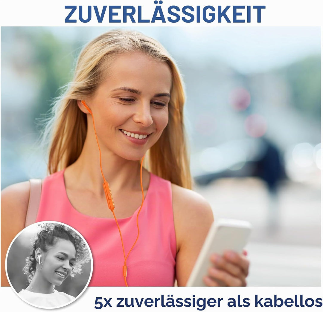 LUDOS FEROX Kopfhörer In Ear Kopfhörer mit Kabel und Mikrofon, 5 Jahre Garantie, In Ear Ohrhörer, 3,