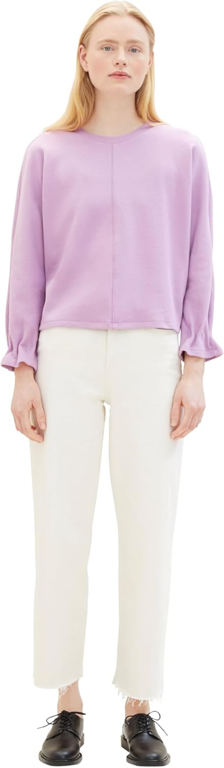 TOM TAILOR Denim Damen Sweatshirt M 12957 - Heather Purple, M 12957 - Heather Purple