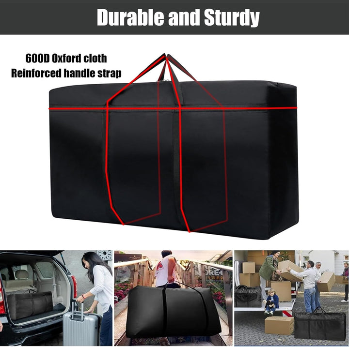 Aufbewahrungstasche,180 L Reisetasche Gross,600D Heavy-Duty Umzugstaschen Mit Reissverschlüssen Hand