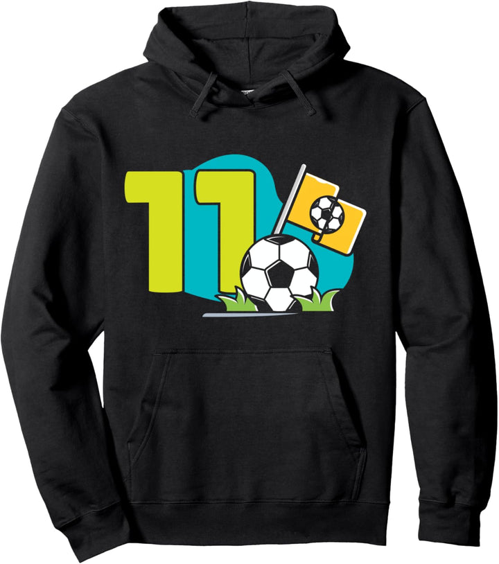 11. Geburtstag 11 Jahre Kindergeburtstag Fussball Geschenk Pullover Hoodie