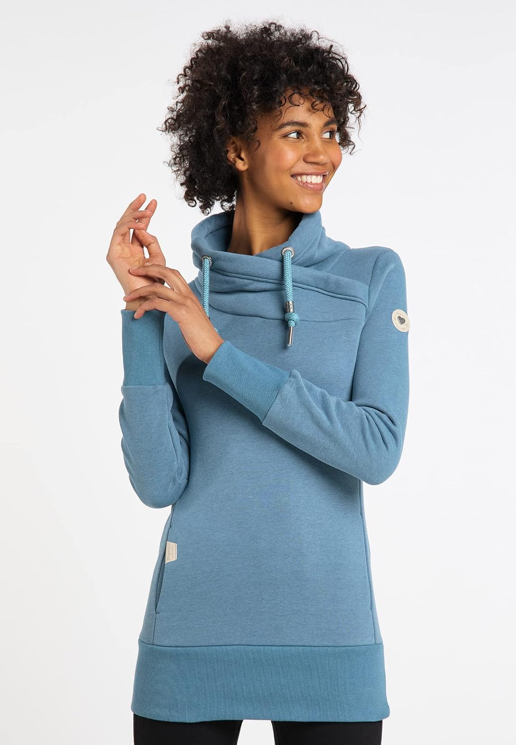 Ragwear NESKA Zip Damen Pullover Sweatshirt Streetwear 100% vegan, Aqua