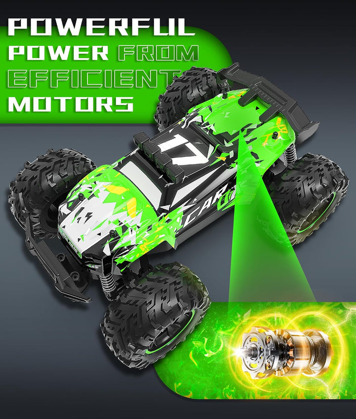 Carox Ferngesteuertes Auto,2.4 GHz 26 km/h RC Auto,1:18 Off Road Monstertruck mit Scheinwerfer und F
