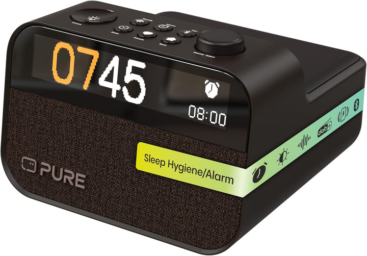 Pure Moment Charge – Radiowecker mit Wireless-Ladepad, DAB+/FM, Bluetooth, natürlichen Klängen, Whit