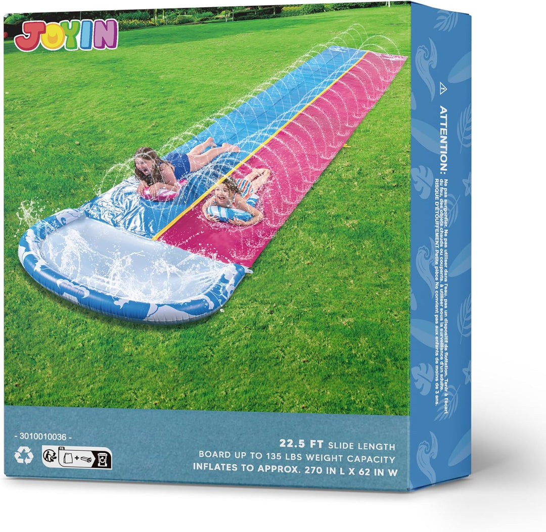 JOYIN 22,5ft/685.8cm Wasserrutsche und 2 Bodyboards, Garten-Wasserrutsche Sommer-Rutsch-Wasserrutsch