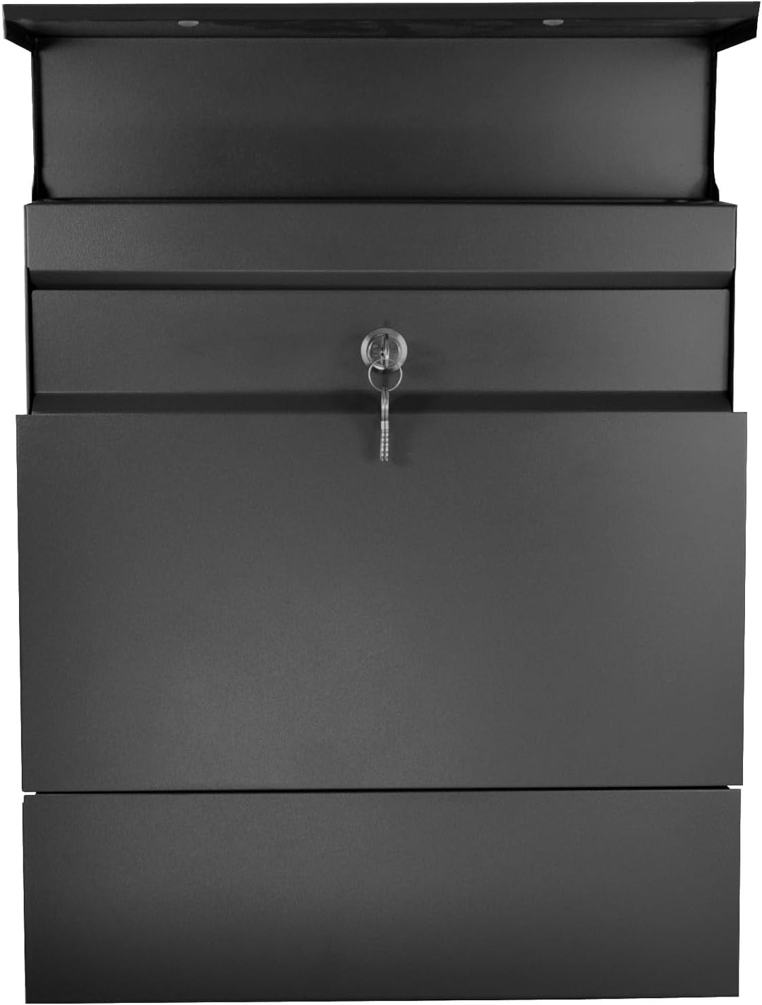 Designer Briefkasten Wandbriefkasten Postkasten mit Zeitungsfach Schwarz Matt RAL 9017 A4/C4 geeigne