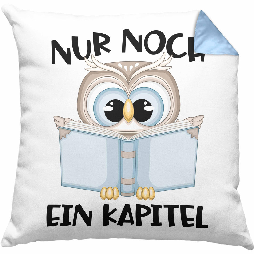 Trendation Leseratte Geschenk Kissen mit Füllung 40x40 Nur Noch EIN Kapitel Bücher Lesen Bücherwurm