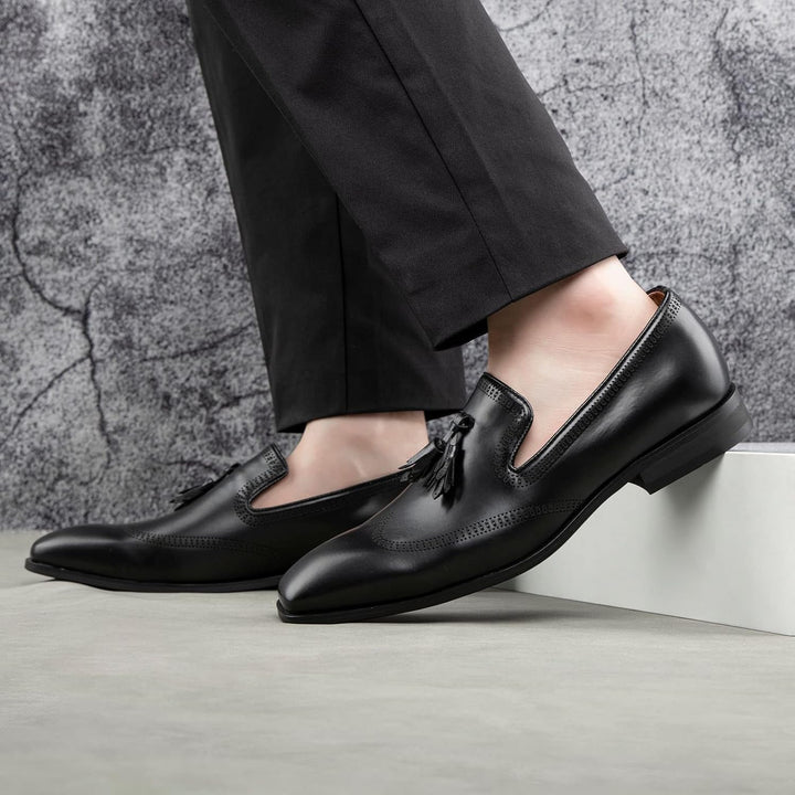 MEIJIANA Herren Mokassins Herren Elegante Schuhe Herren Casual Slip on Anzugschuhe 41 EU Schwarz 03,
