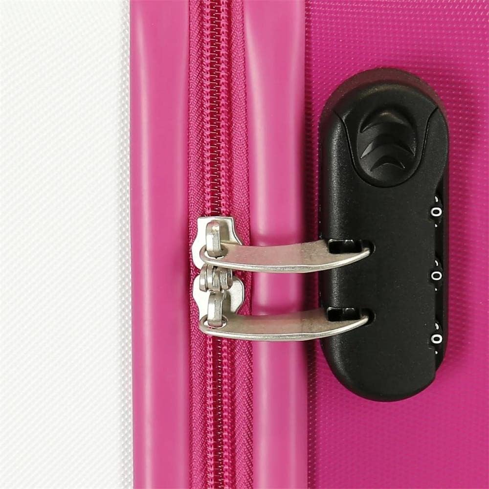 Enso Be Happy Kabinenkoffer Rosa 38x55x20 cms Hartschalen ABS Kombinationsschloss 34L 2,6Kgs 4 Doppe