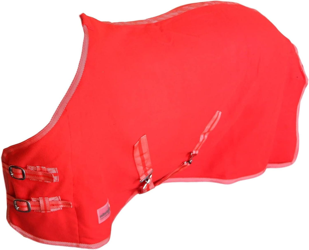 RL24 - Abschwitzdecke BASICLINE mit Kreuzgurt fürs Pferd ist atmungsaktiv Fleecedecke Transportdecke