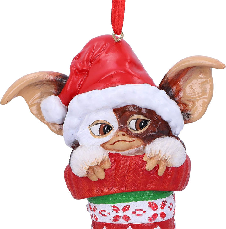 Nemesis Now Gremlins Gizmo im Strumpf zum Aufhängen, festlich, dekorativ, Weihnachten , rot, 12 cm,