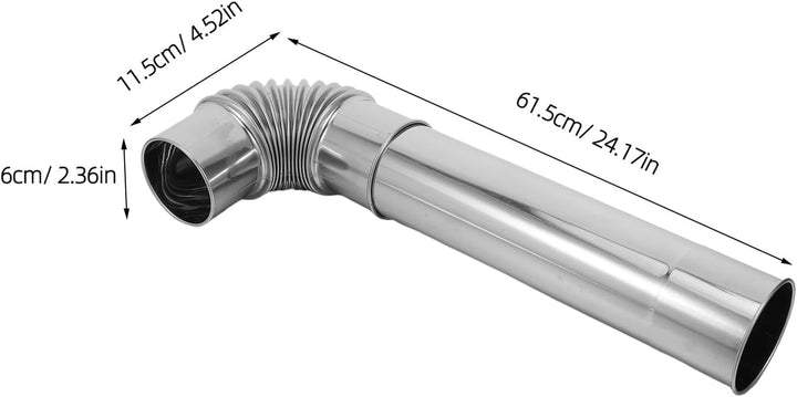 Edelstahl Ofenrohr Satz 60cm mit 90° Bogen Schornsteinverlängerung Ø 60mm für Zeltofen und Heizgerät