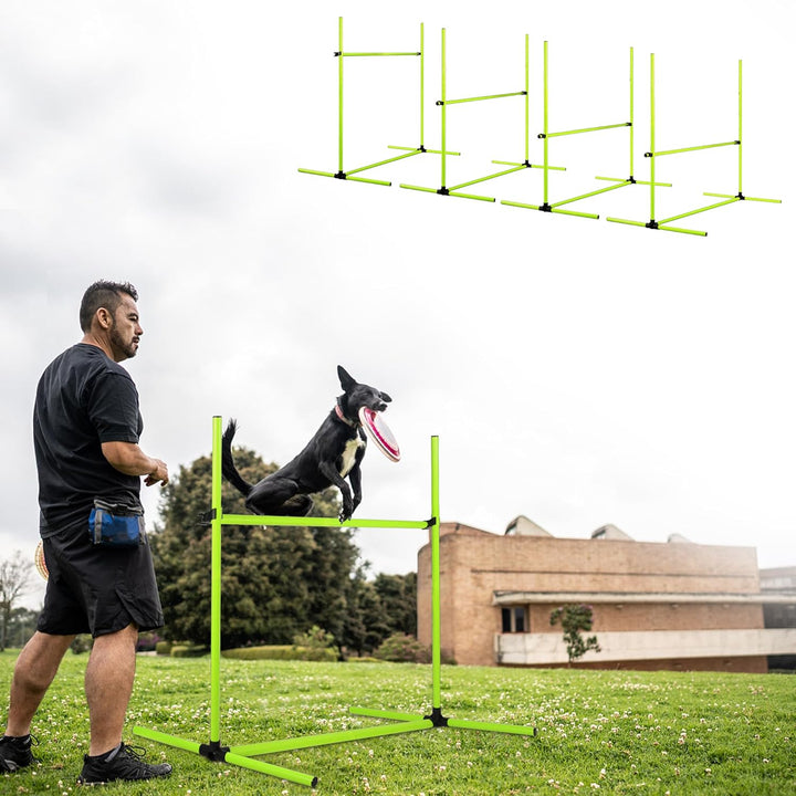 SUBTLETY 4 Stück Hürdenset Einstellbar Slalomstangen mit Tragtasche, Kunststoff Agility Ausrüstung f