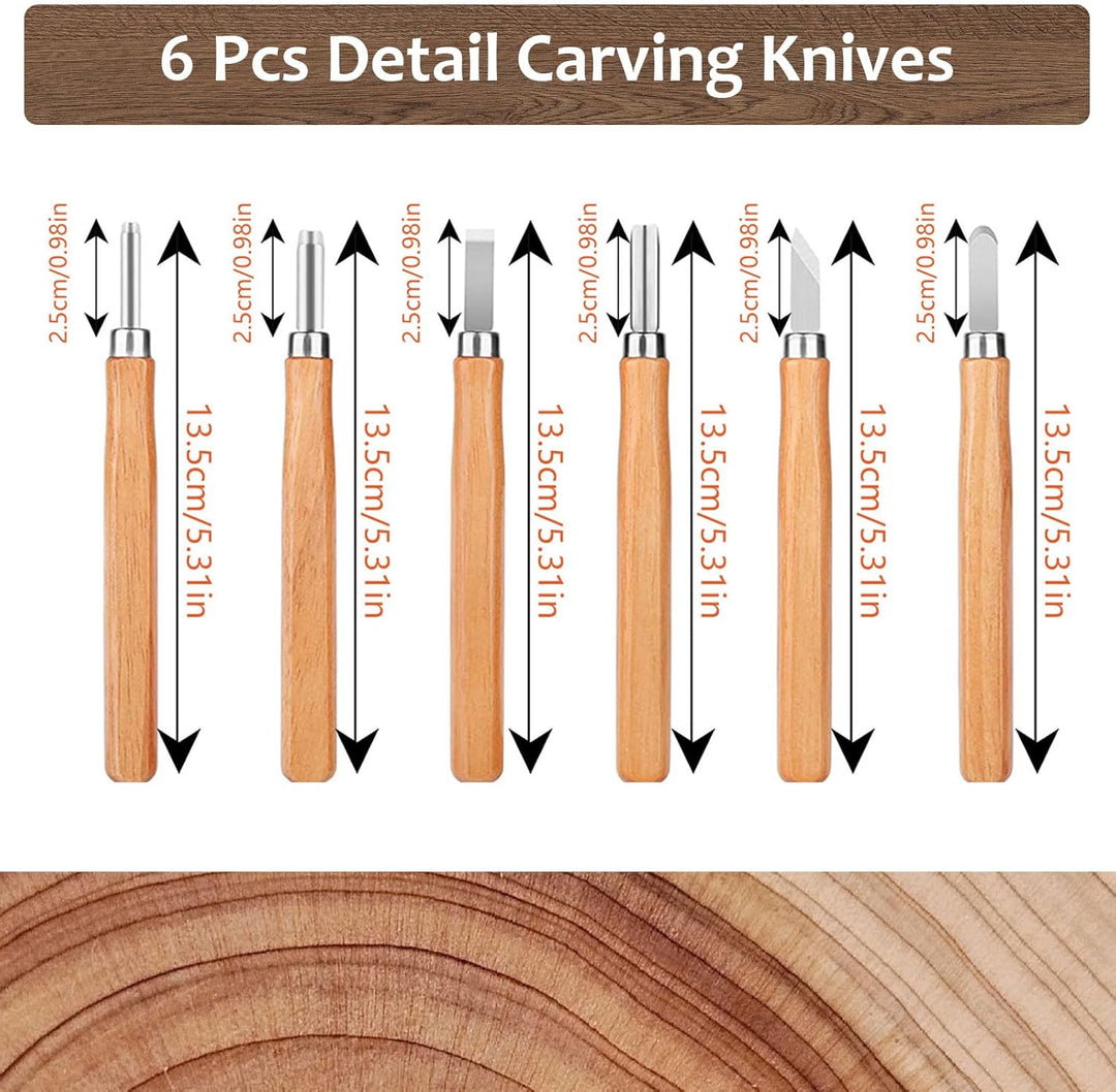 Holz-Schnitzwerkzeug Set, 15PCS Holz Schnitzmesser, Holz Schnitzen Set, Carving DIY Schnitzset mit S