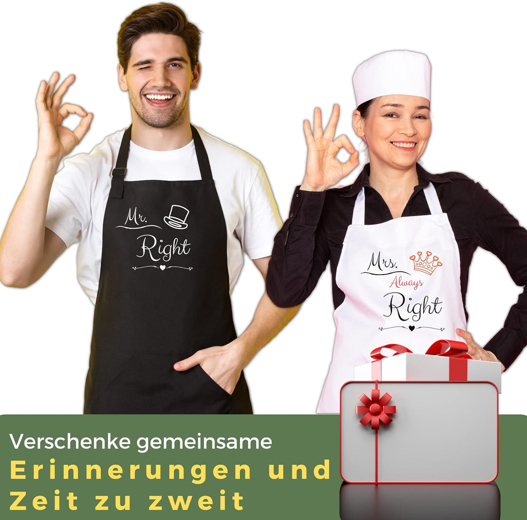 EliXito Mr und Mrs Schürzen - das besondere Geschenk für Paare, Verlobung &amp; Hochzeit, Jahrestag Gesc