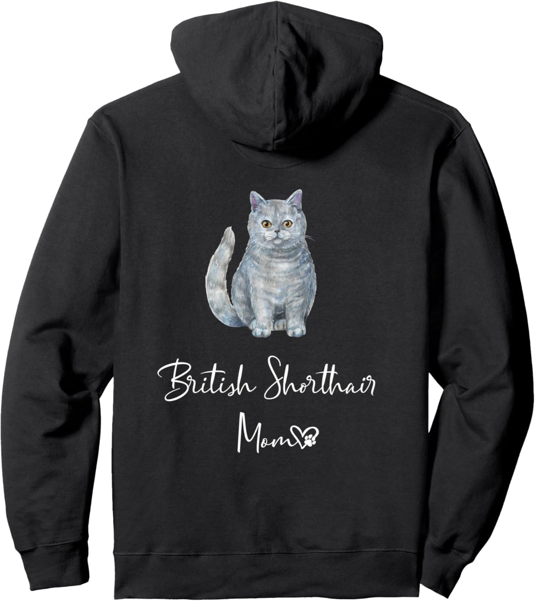 BRITISH SHORTHAIR MOM Mama Katze Katzenmama Frauchen Pullover Hoodie