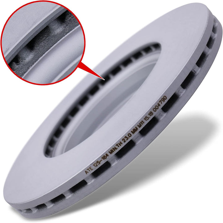 ATE Bremsenset Vorderachse inkl. Bremsscheiben vorne Ø 314 mm belüftet und Bremsbeläge vorne + Versc