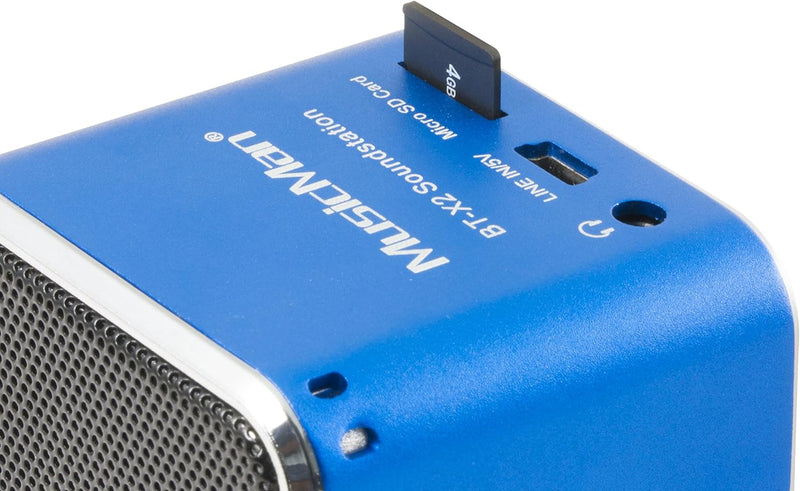 MusicMan mini Wireless Soundstation BT-X2 (MP3 Player, Bluetooth) blau Musicman BT-X2 Single Blau, M