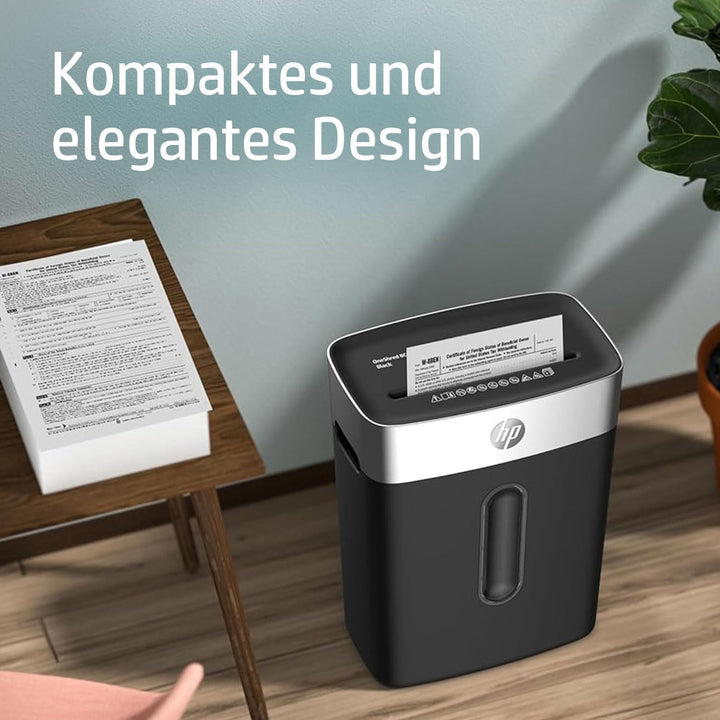 HP OneShred 8CC Black, Aktenvernichter, Sicherheitsstufe P-4, Cross Cut, 8 Blatt, 2826, schwarz/Silb