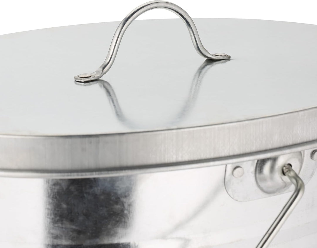 Relaxdays Ascheeimer mit Deckel, 22 l, Aschetonne mit Henkel, für Kohle &amp; Asche, Kamin, Ofen, verzin