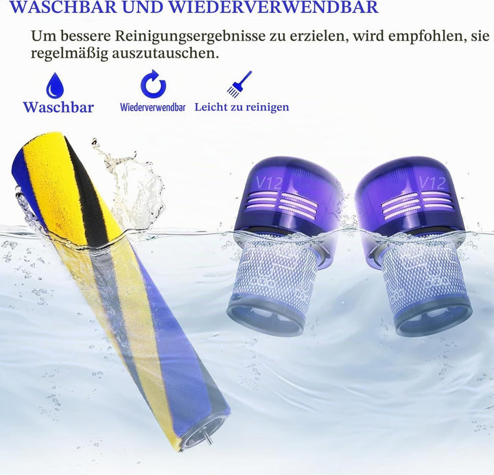 V12 Bürste für Dyson V12 Detect Slim Absolute Bürstenwalze Bürsten, Staubsauger Rolle Ersatzteile, B