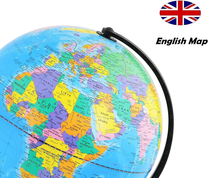 TOPGLOBE 30cm Globus Weltkugel pädagogische Politische Karte - Englischer Sprache, 30cm
