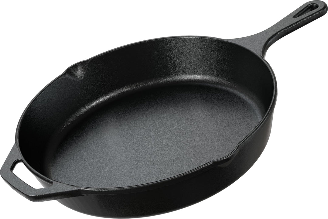 KICHLY Vorgewürzt Gusseisen Skillet 12 Zoll, Safe Grill Kochgeschirr für den Innen- und Aussenbereic